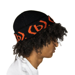 Knit (b).eanie (Black/Primary Orange)