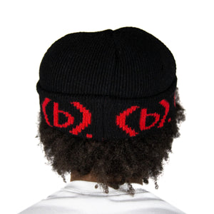 Knit (b).eanie (Black/Primary Red)